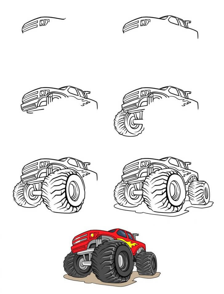 Monster Truck idea (9) Drawing Ideas