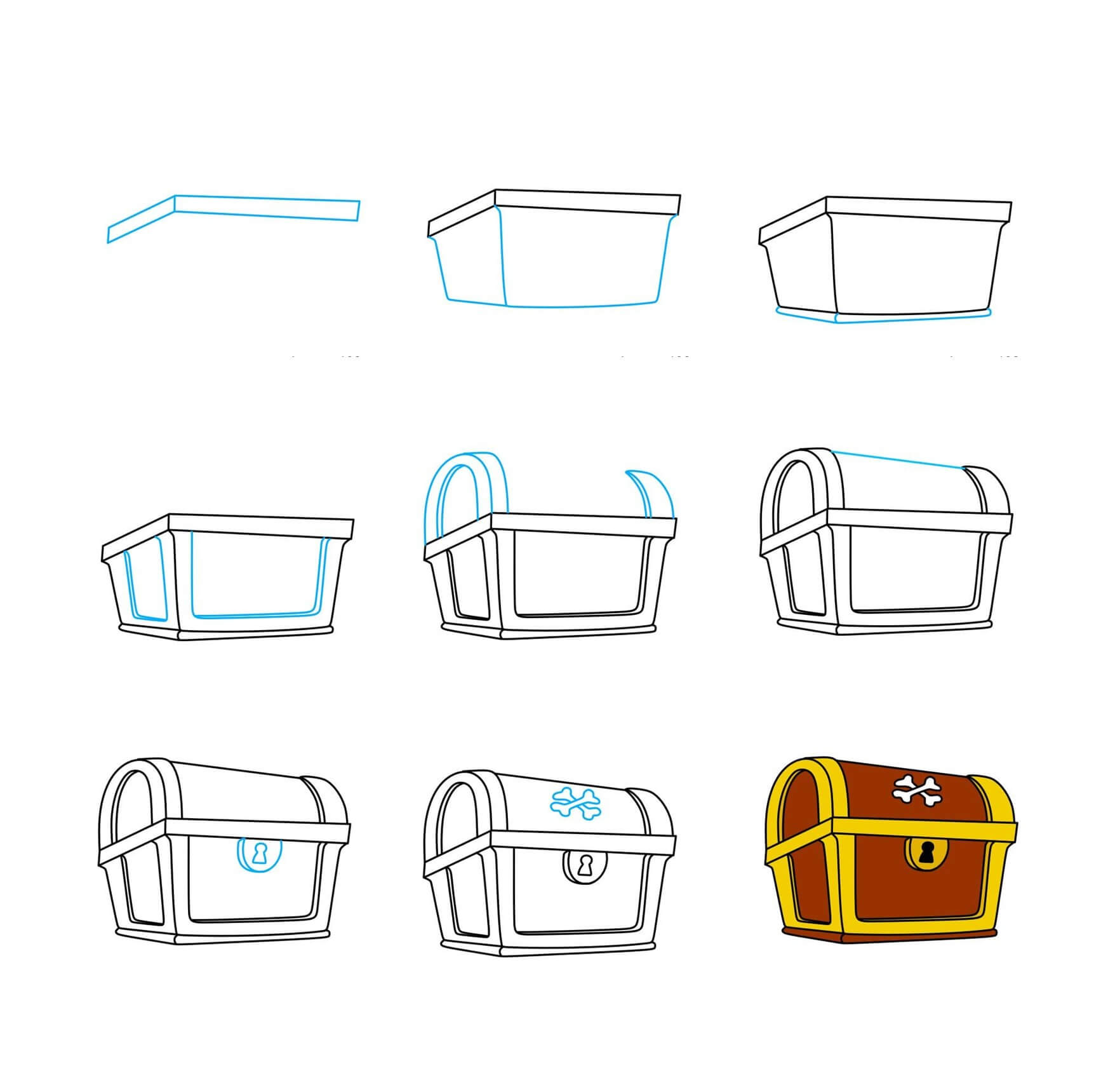 Pirate treasure chest Drawing Ideas