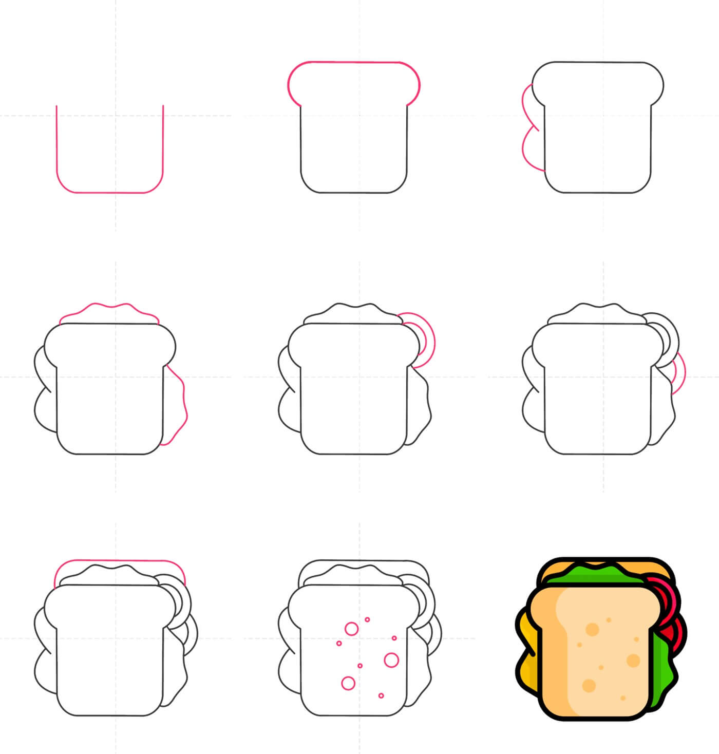 Sandwich Drawing Ideas