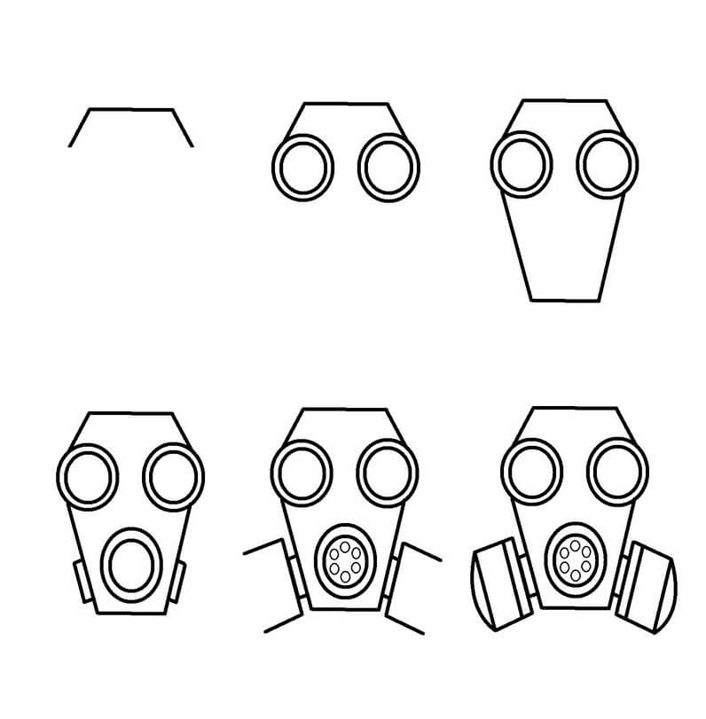 Simple gas mask Drawing Ideas