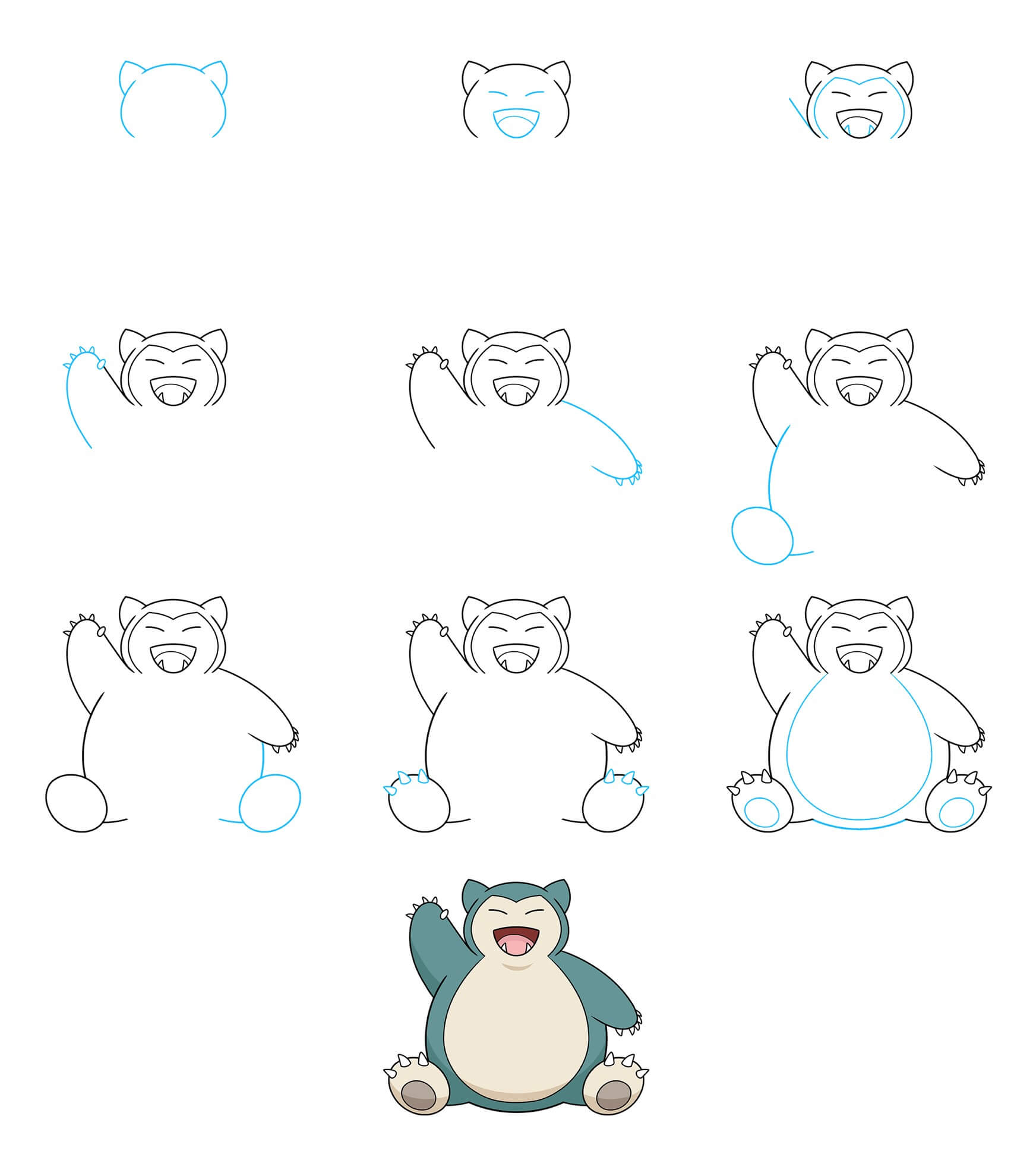 Snorlax happy Drawing Ideas