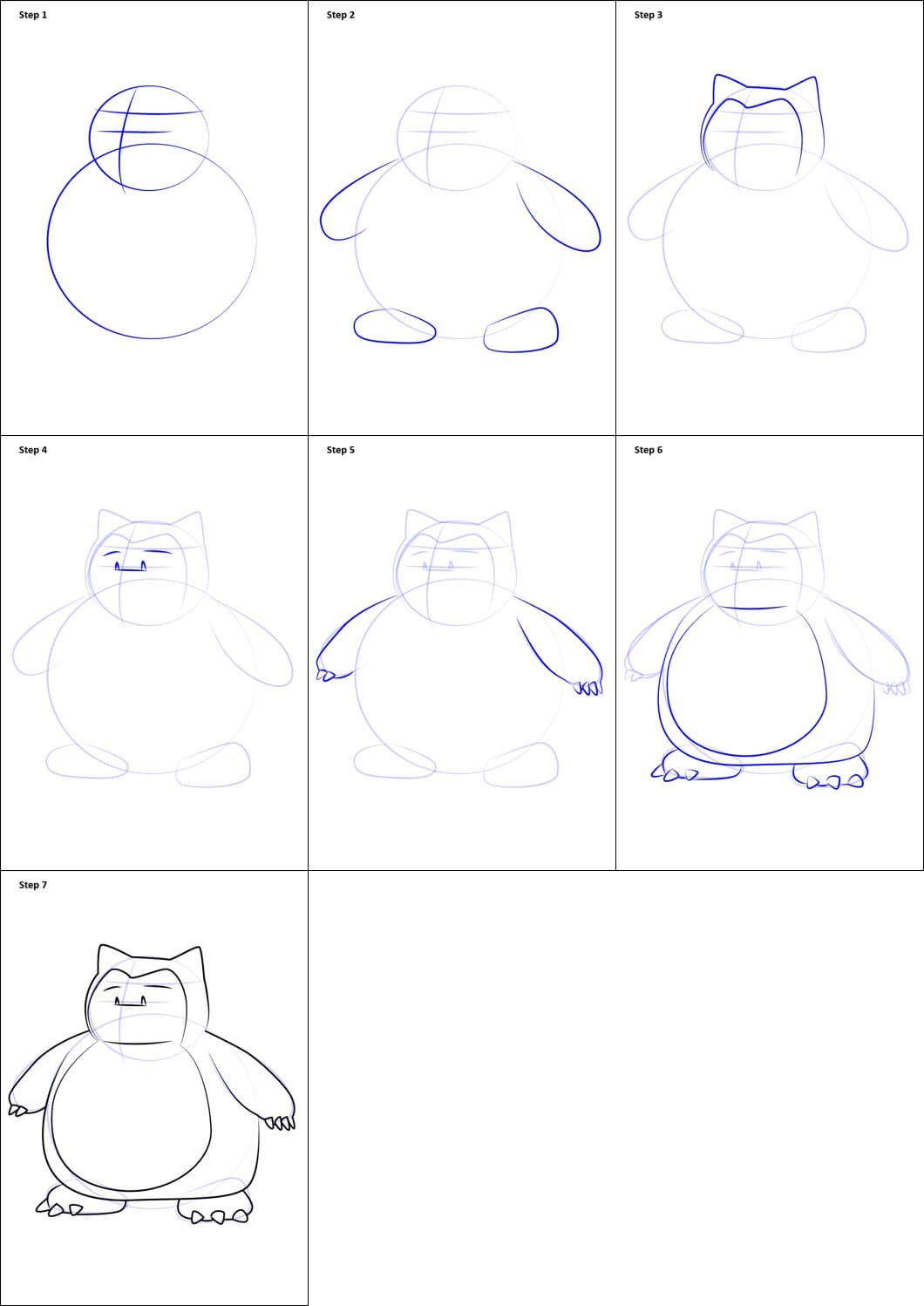 Snorlax simple Drawing Ideas