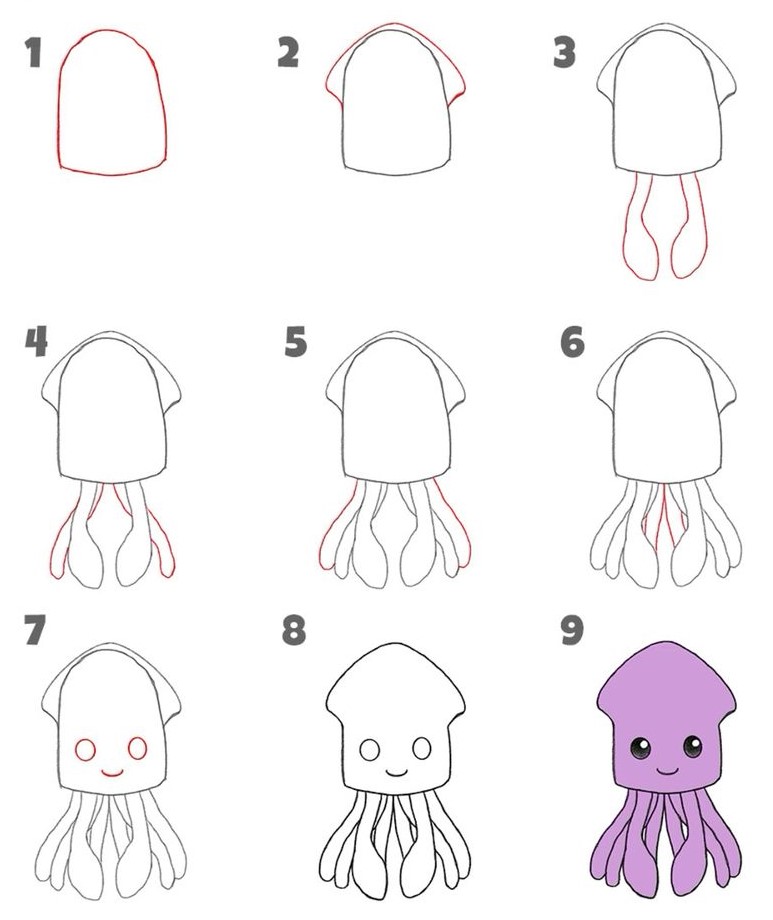 Squid idea (1) Drawing Ideas