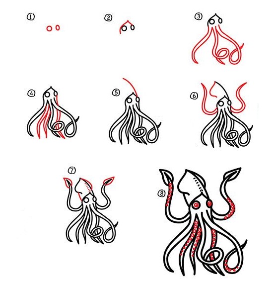 Squid idea (3) Drawing Ideas