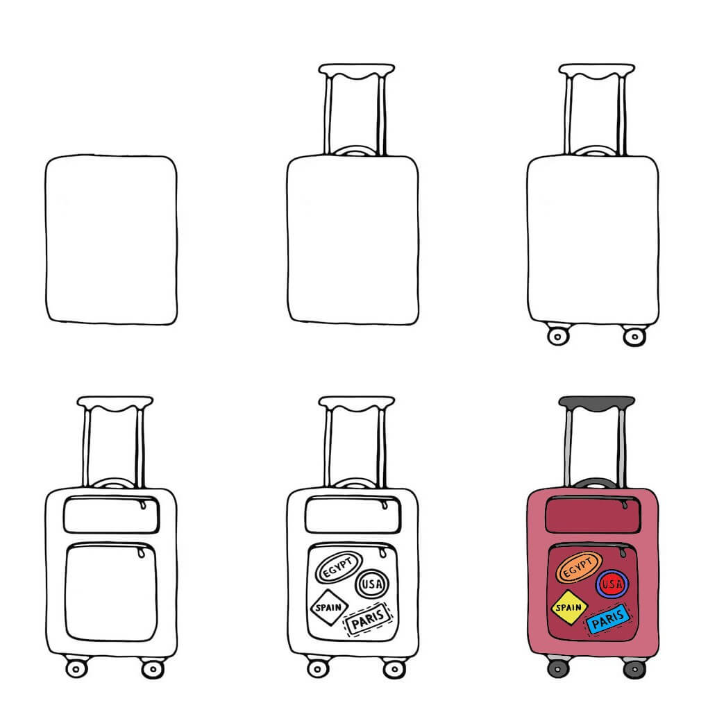 Suitcase Drawing Ideas