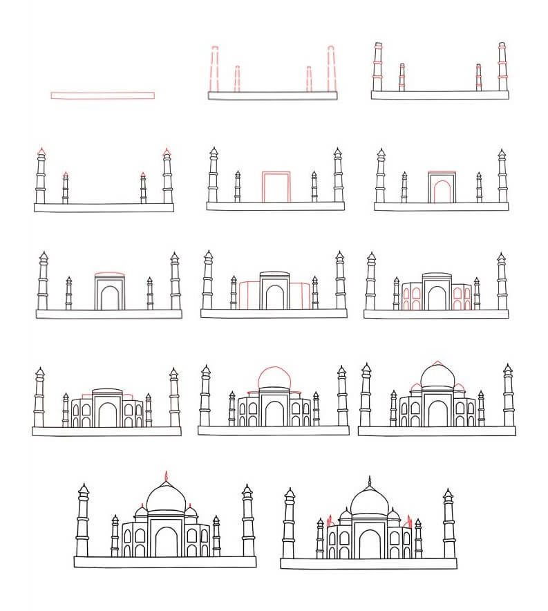 Taj Mahal idea (4) Drawing Ideas