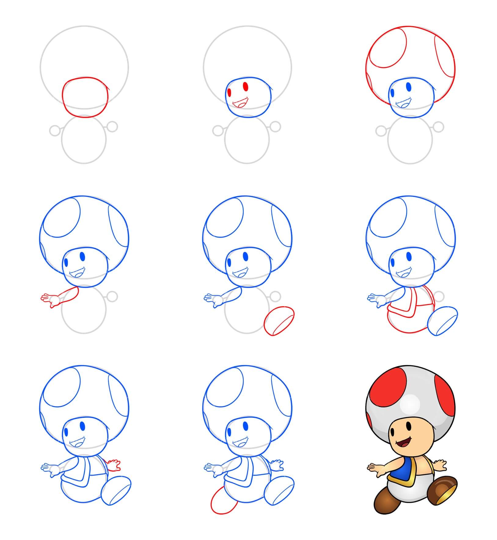 Toad Mario Drawing Ideas