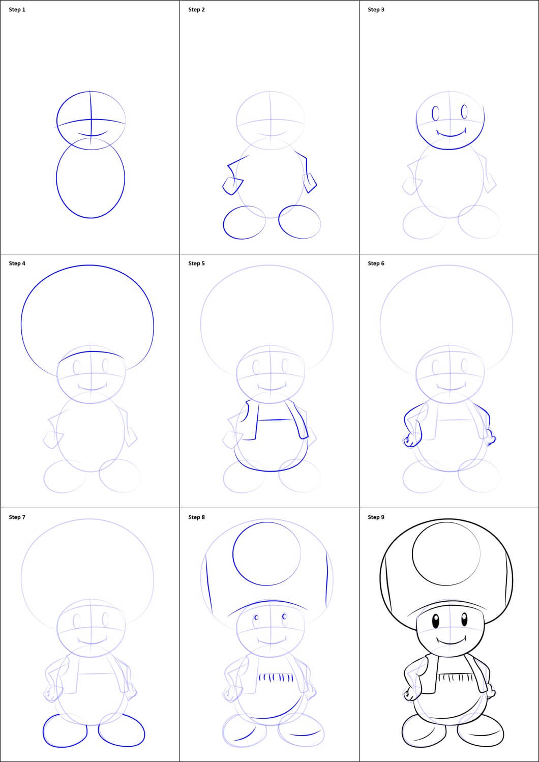 Toad Mario is simple Drawing Ideas