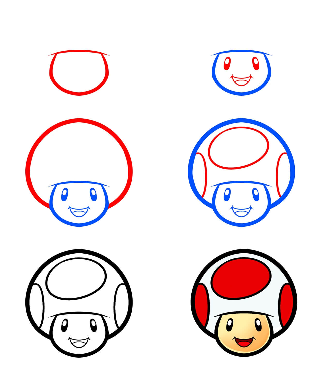 Toad Mario's head (3) Drawing Ideas