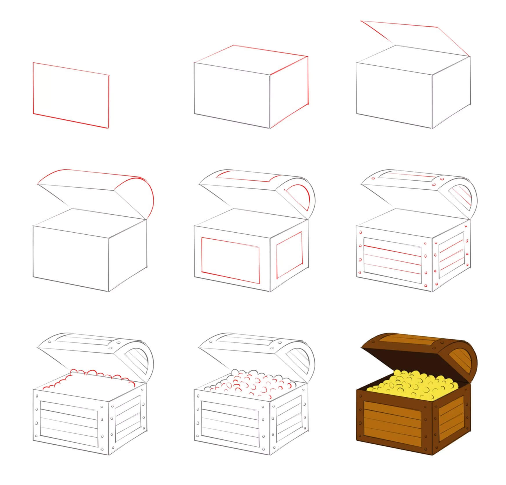 Treasure Chest idea (11) Drawing Ideas