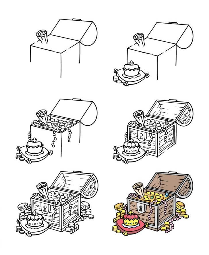 Treasure Chest idea (13) Drawing Ideas