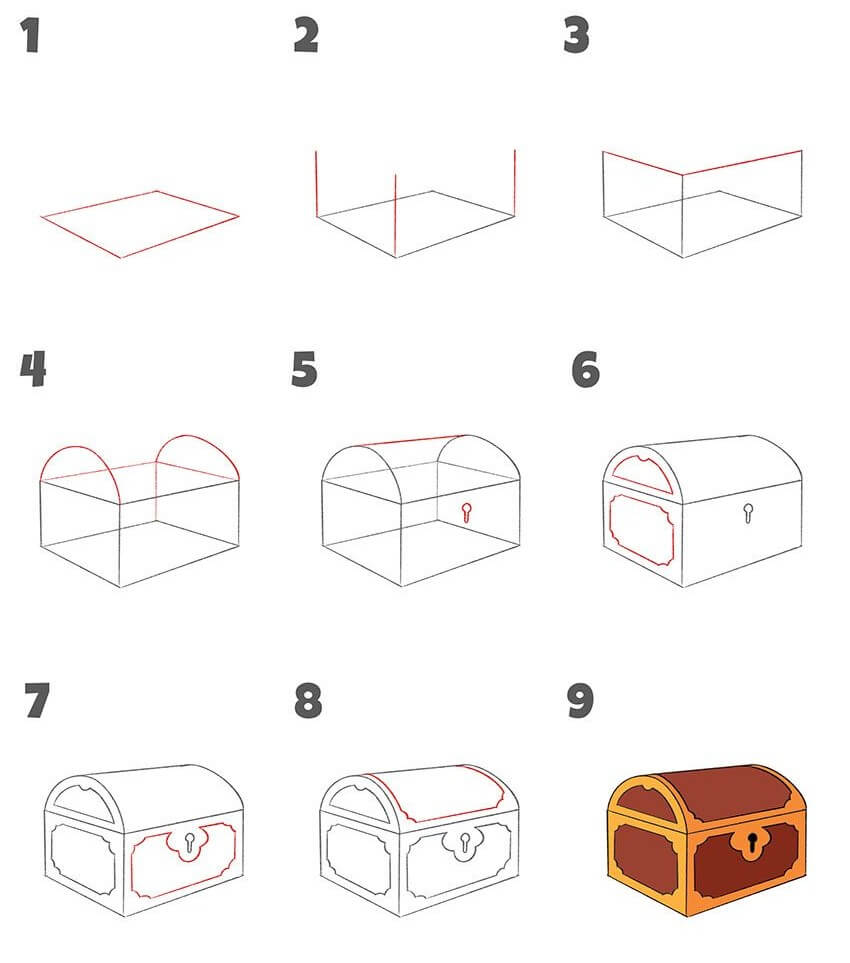 Treasure Chest idea (5) Drawing Ideas