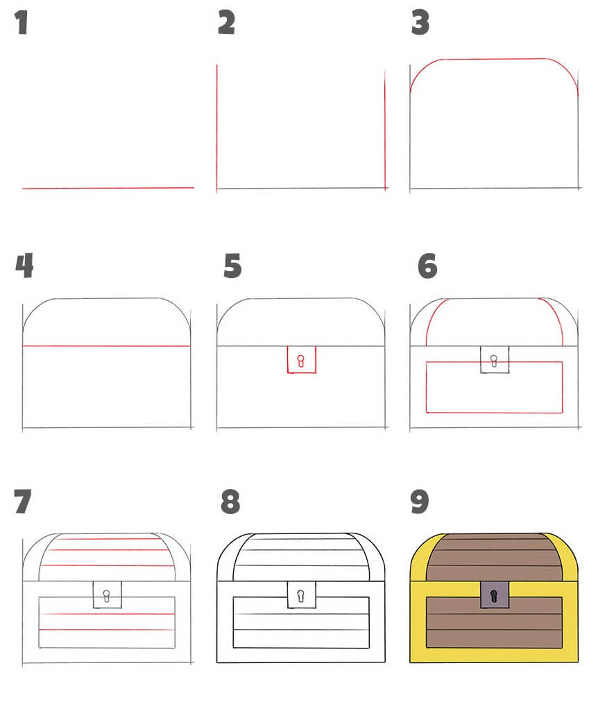 Treasure Chest idea (9) Drawing Ideas