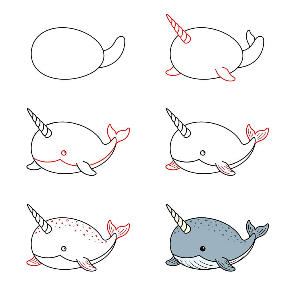 Big Narwhal Drawing Ideas