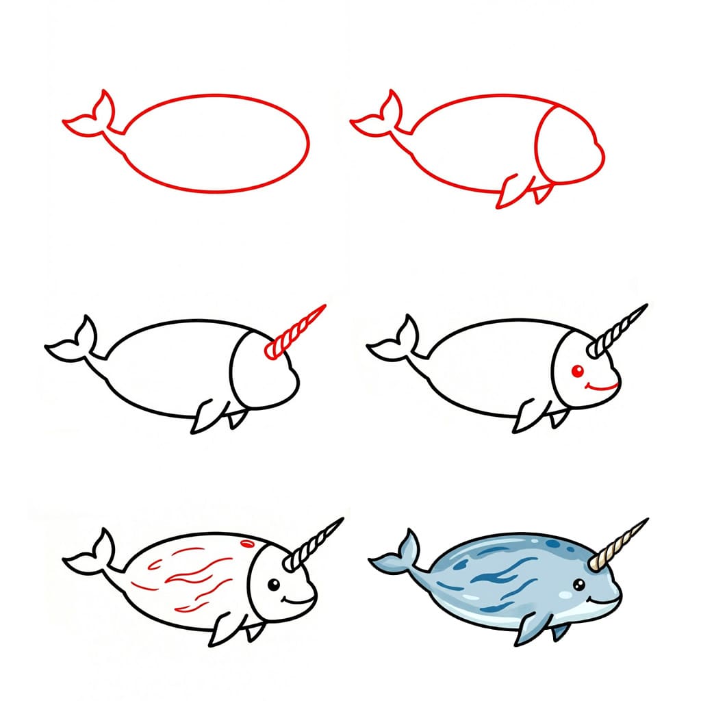 Funny Narwhal Drawing Ideas