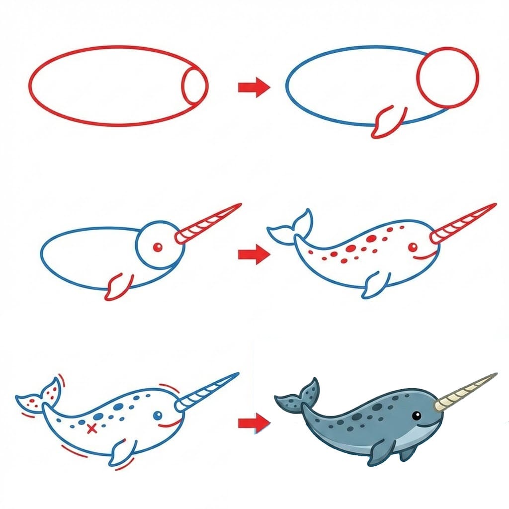 Narwhal Free Drawing Ideas