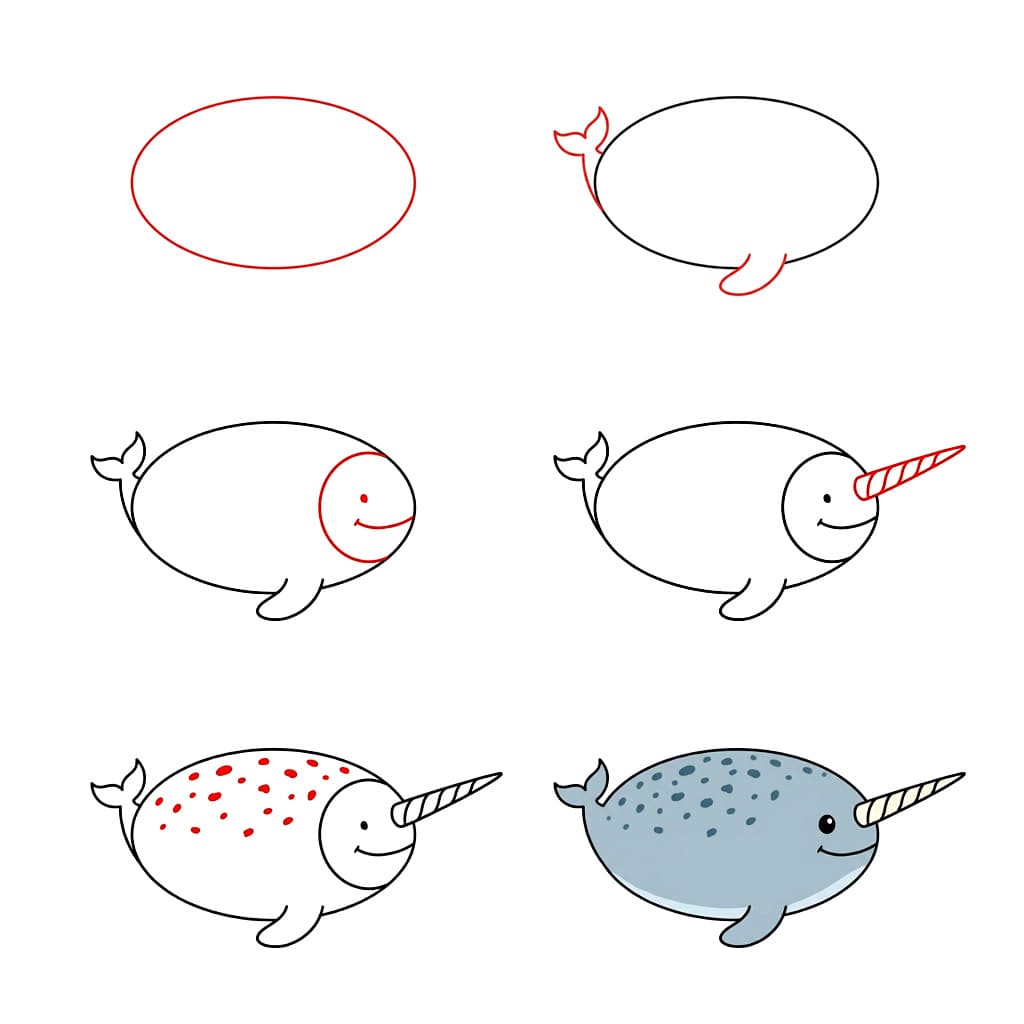 Narwhal Printable Drawing Ideas