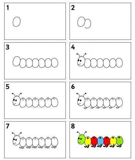 Caterpillar idea (10) Drawing Ideas