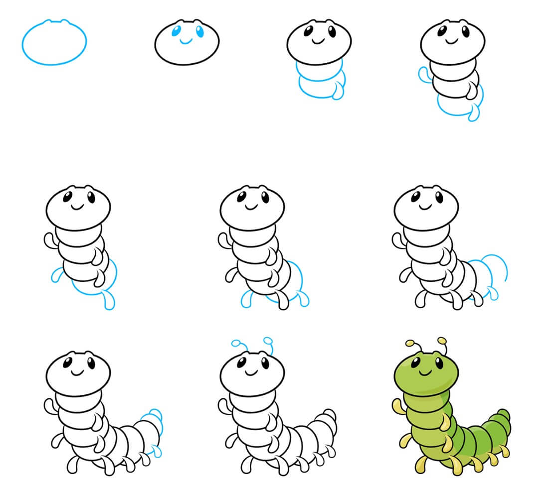 Caterpillar idea (15) Drawing Ideas