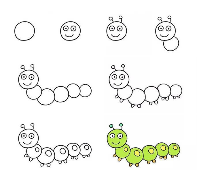 Caterpillar idea (8) Drawing Ideas