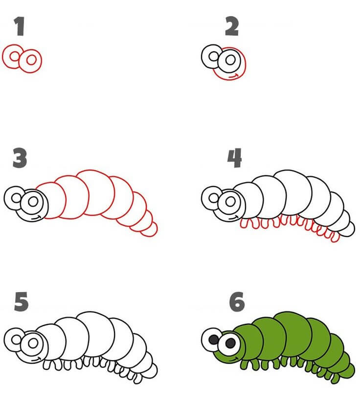 Caterpillar idea (9) Drawing Ideas