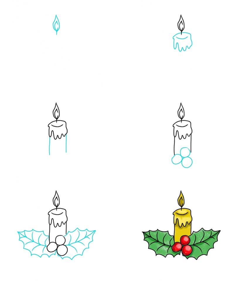 Christmas Candle idea (10) Drawing Ideas