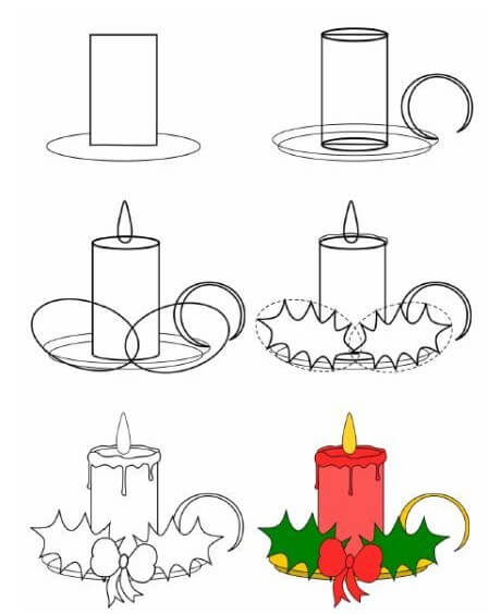 Christmas Candle idea (2) Drawing Ideas