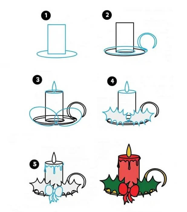 Christmas Candle idea (3) Drawing Ideas