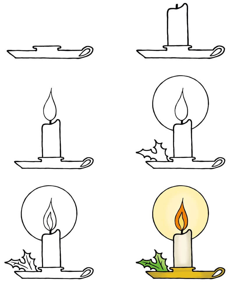 Christmas Candle idea (6) Drawing Ideas