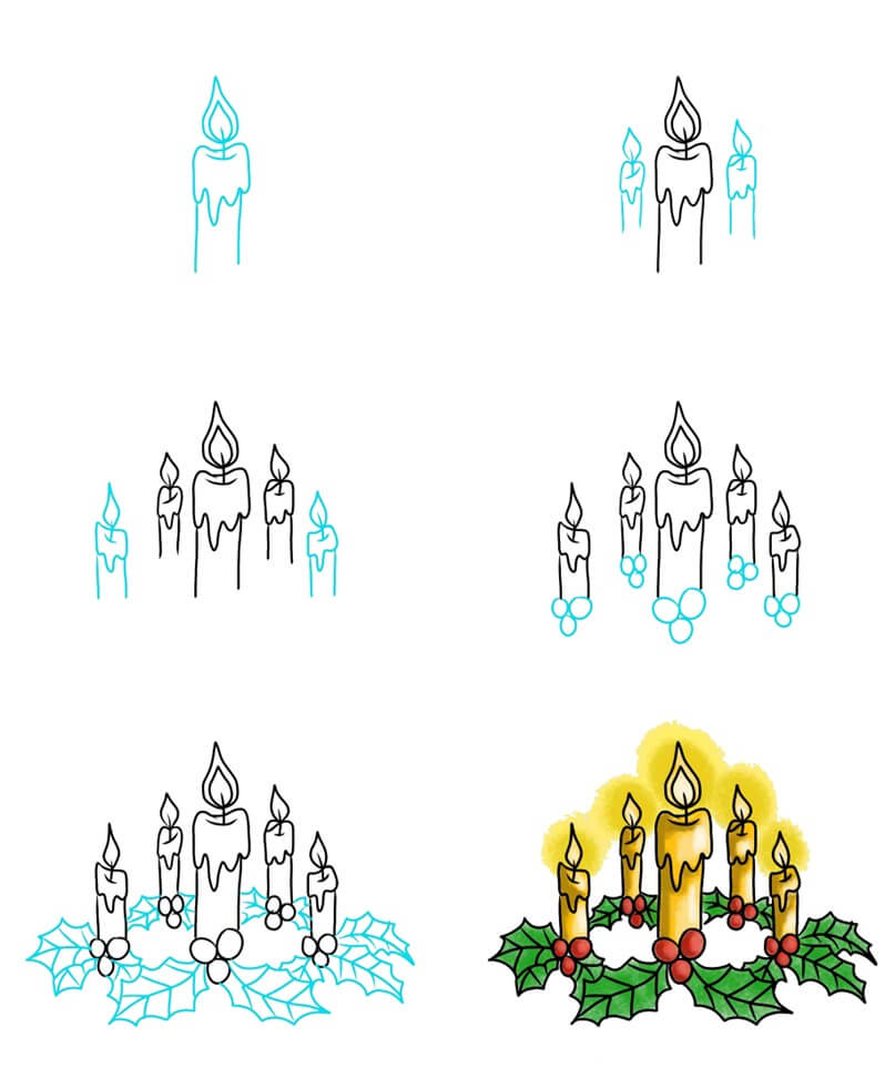 Christmas Candle idea (8) Drawing Ideas