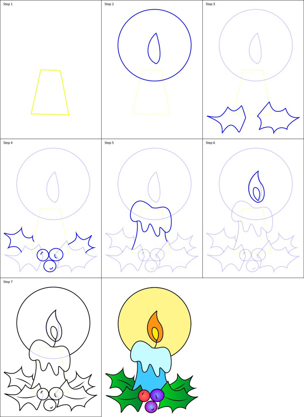 Christmas Candle idea (9) Drawing Ideas