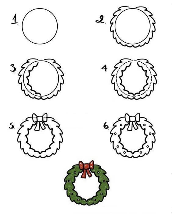 Christmas Wreath idea (1) Drawing Ideas