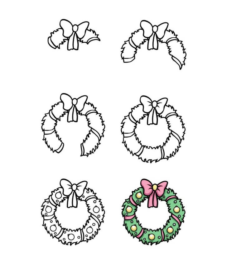 Christmas Wreath idea (10) Drawing Ideas