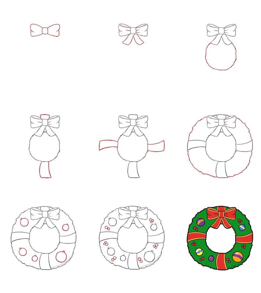 Christmas Wreath idea (12) Drawing Ideas