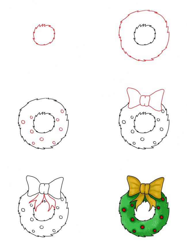 Christmas Wreath idea (15) Drawing Ideas