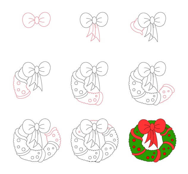 Christmas Wreath idea (16) Drawing Ideas