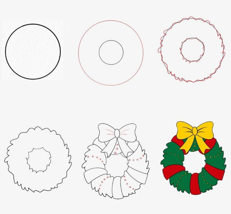 Christmas Wreath idea (2) Drawing Ideas