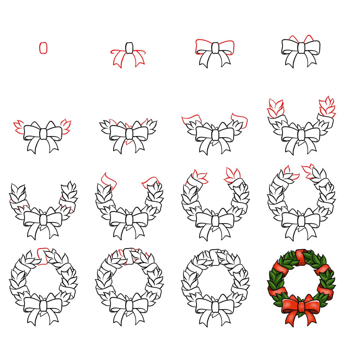 Christmas Wreath idea (3) Drawing Ideas