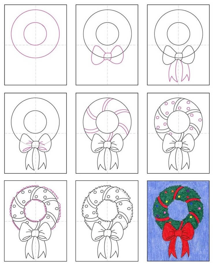 Christmas Wreath idea (4) Drawing Ideas