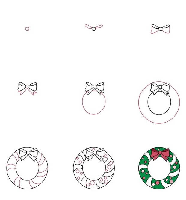 Christmas Wreath idea (5) Drawing Ideas