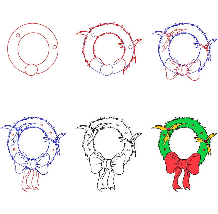 Christmas Wreath idea (7) Drawing Ideas