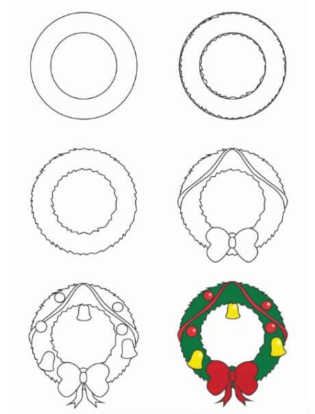 Christmas Wreath idea (9) Drawing Ideas