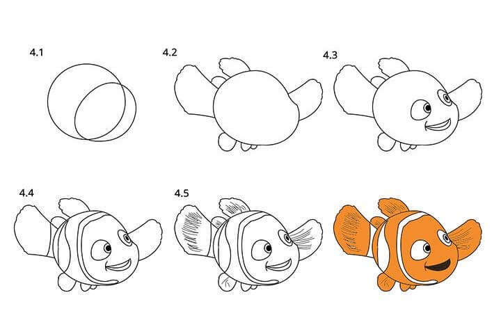 Clownfish happy Drawing Ideas