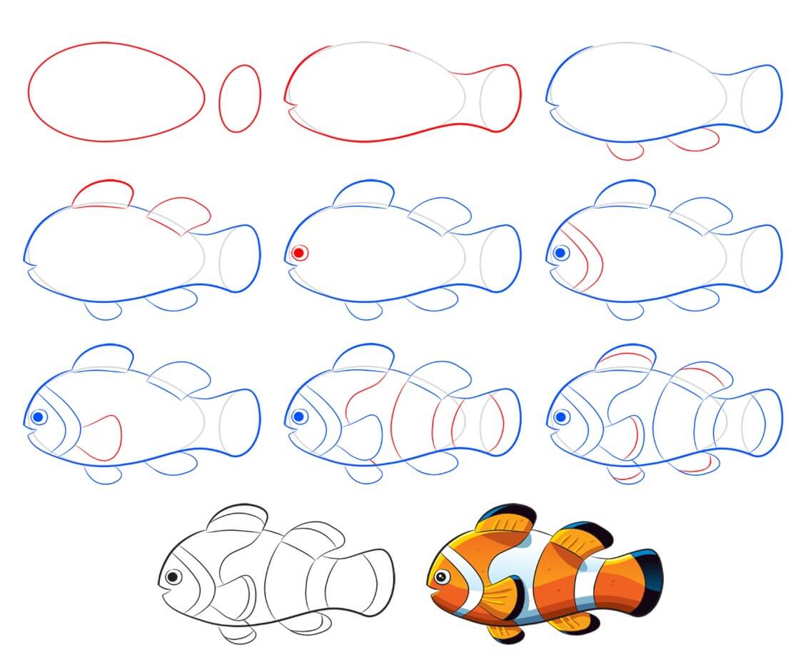 Clownfish idea (12) Drawing Ideas