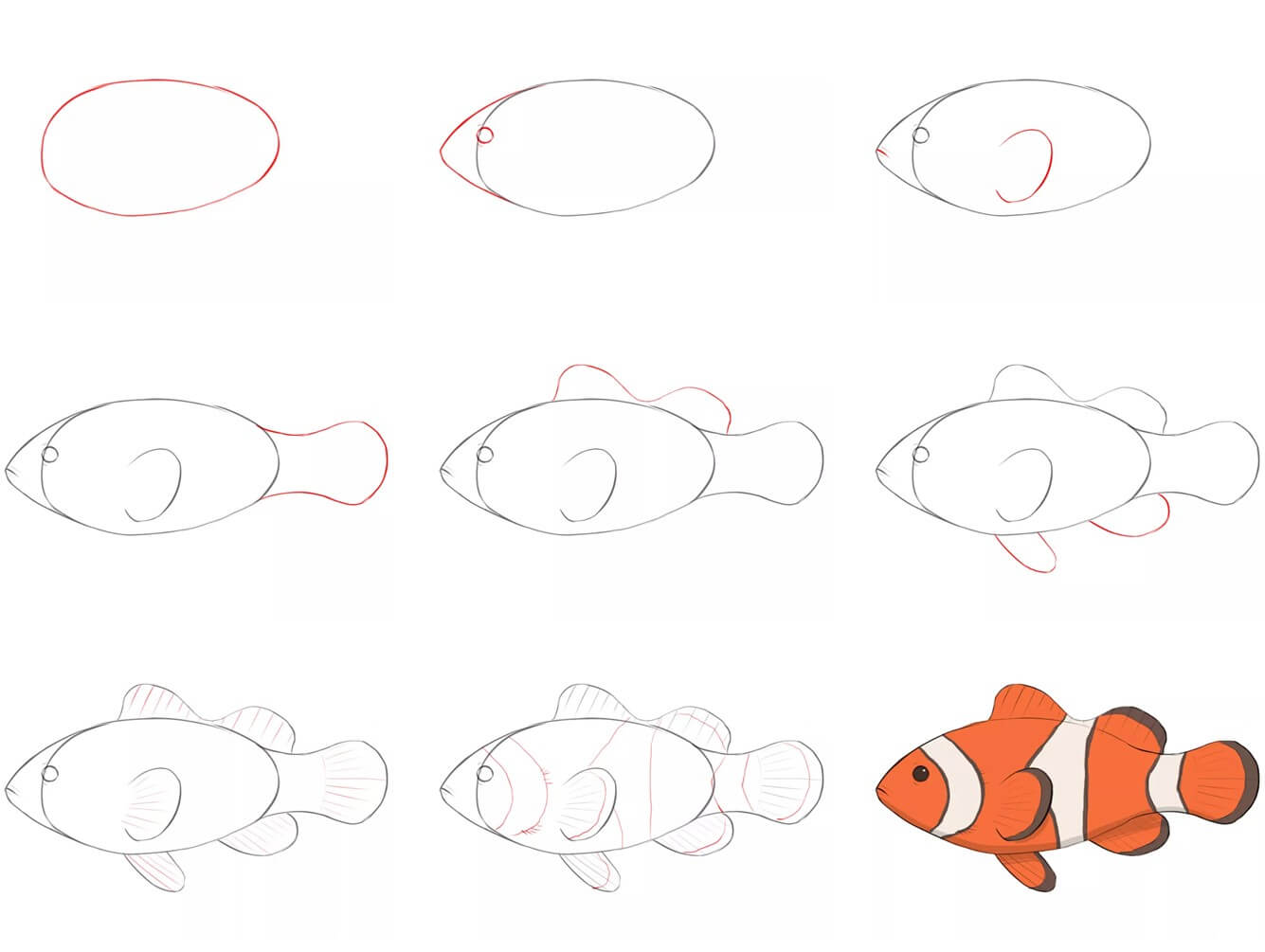 Clownfish idea (14) Drawing Ideas