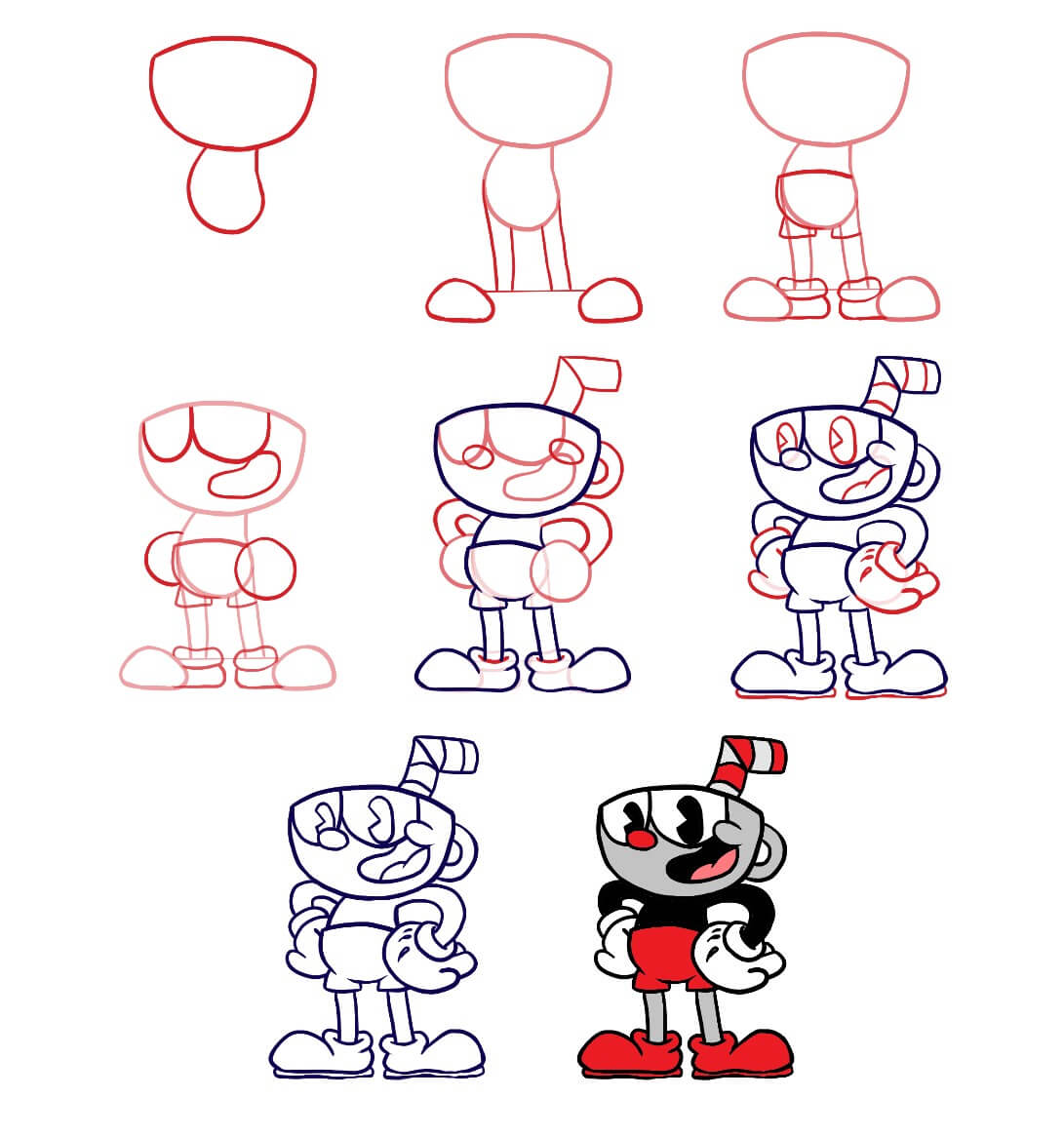 Cuphead happy Drawing Ideas