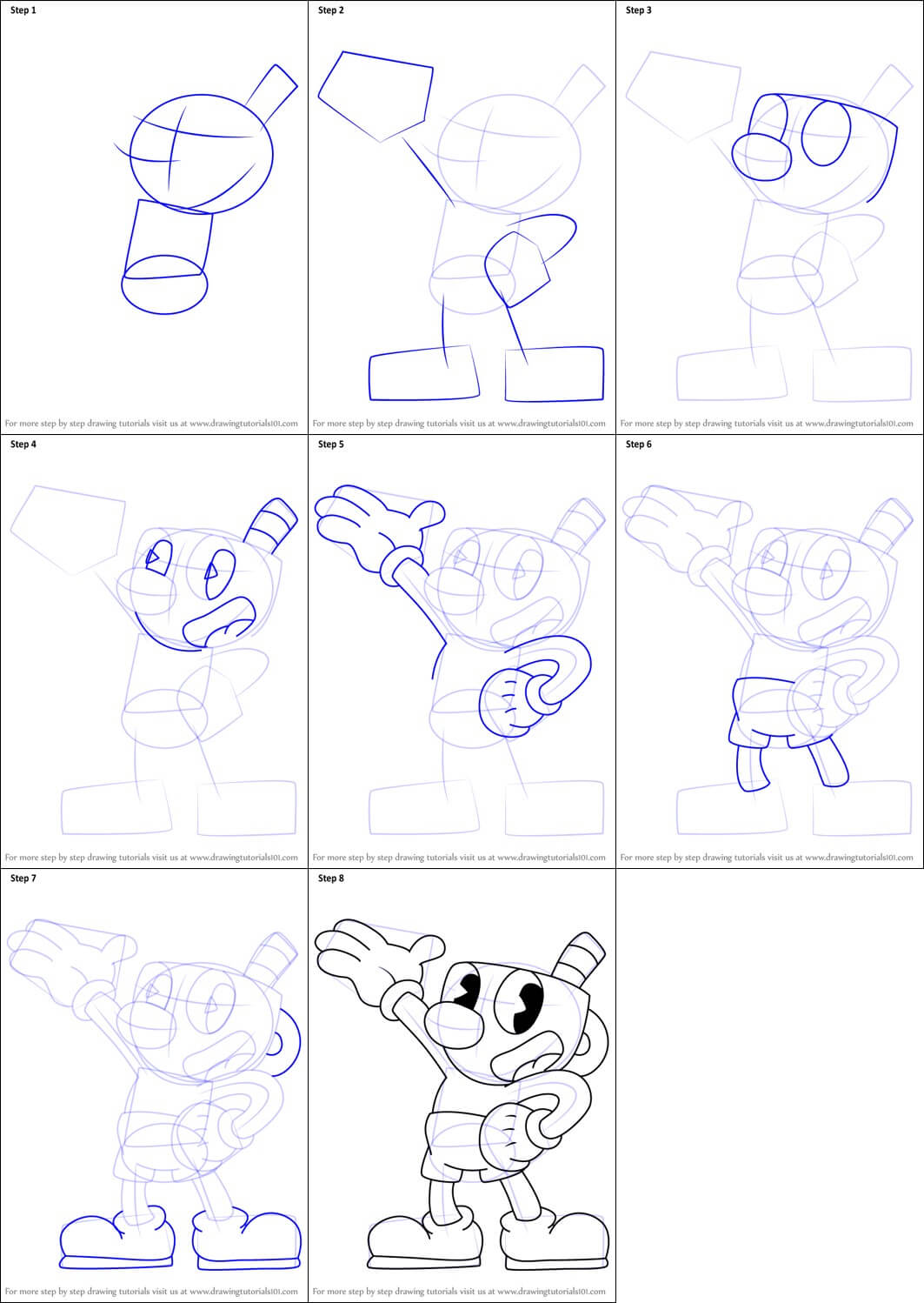 Cuphead simple Drawing Ideas