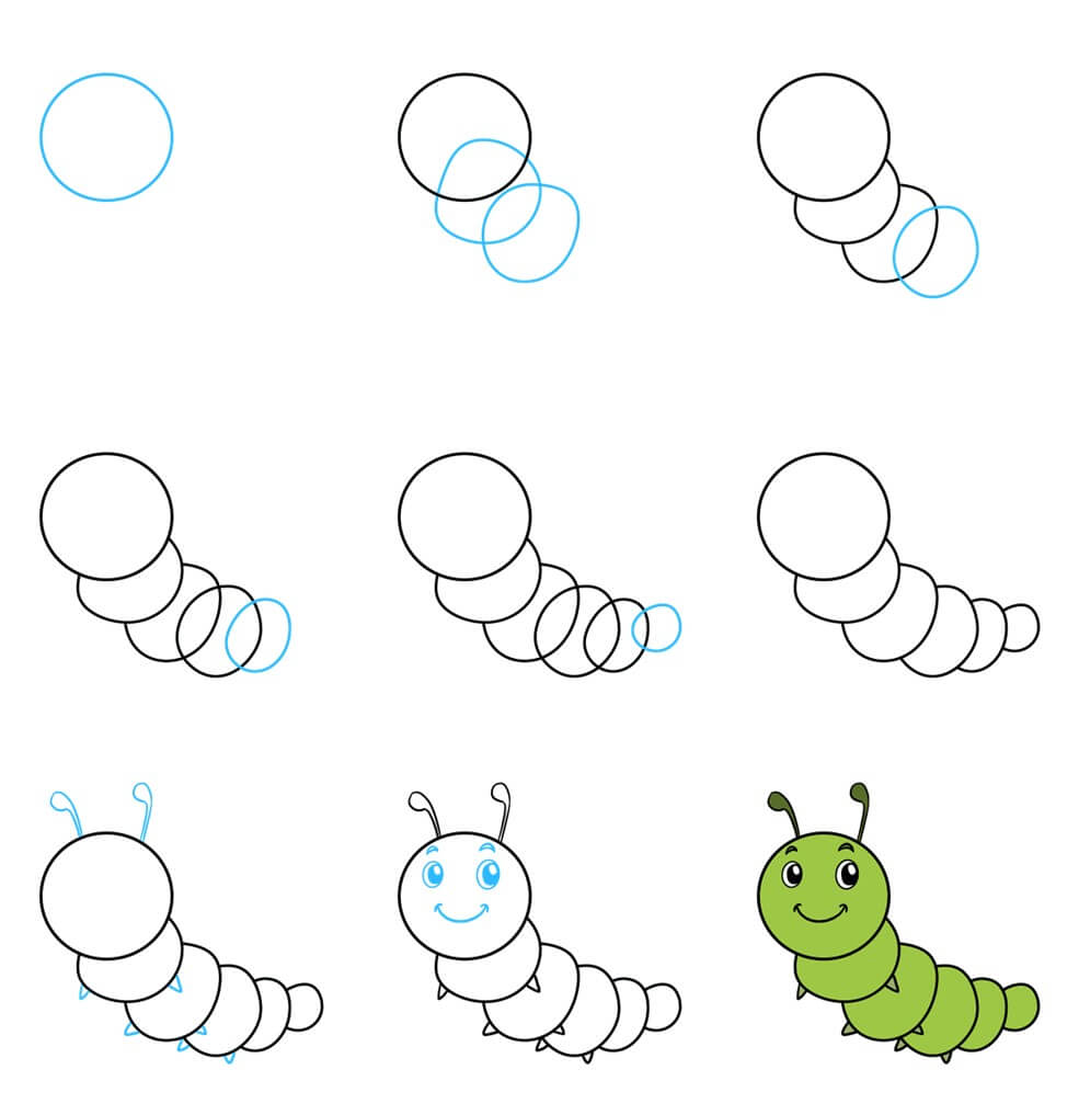 Caterpillar Drawing Ideas