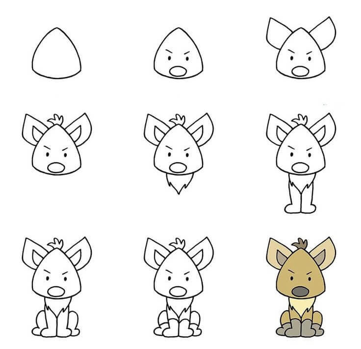 Hyena cartoon Drawing Ideas