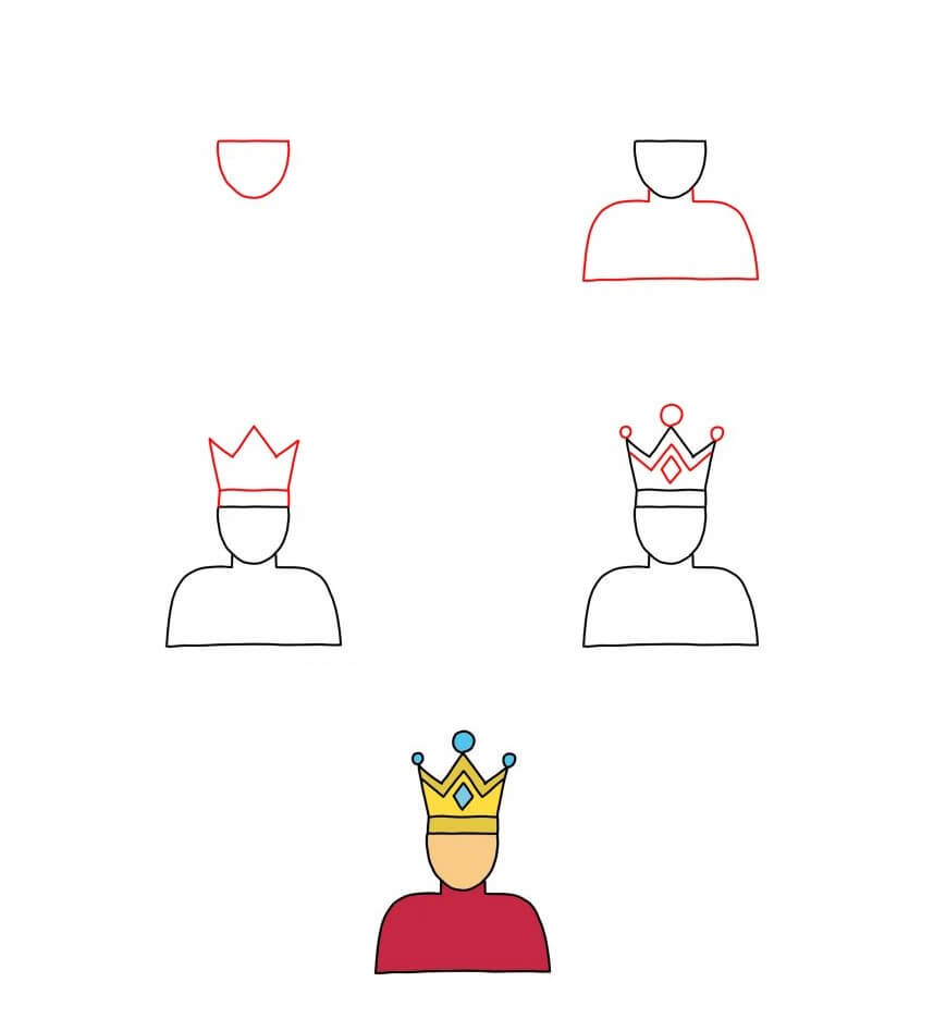 King simple Drawing Ideas